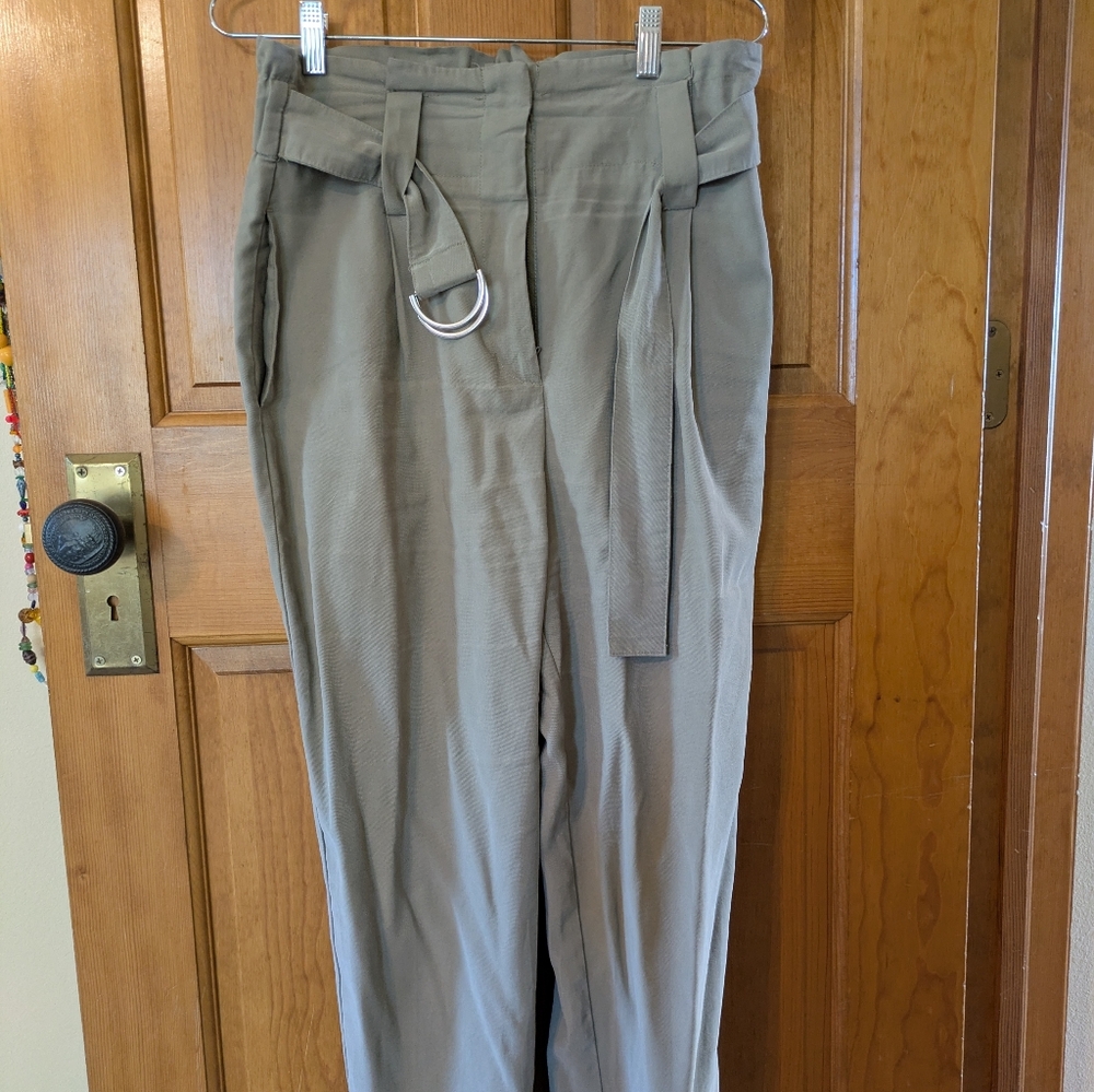 Zara Women's Khaki Belted Trousers